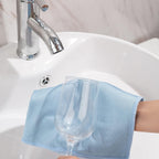 6 Pack Microfiber Glass Cleaning Cloth, 16 Inch X 16 Inch, Lint Free Quickly Clean Window, Glasses, Windshields, Mirrors, and Stainless Steel, Blue