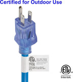 Clear Power 16 Gauge 3Prong Cords (16/3-3 Prong Grounded Plug, Blue, 15 ft)
