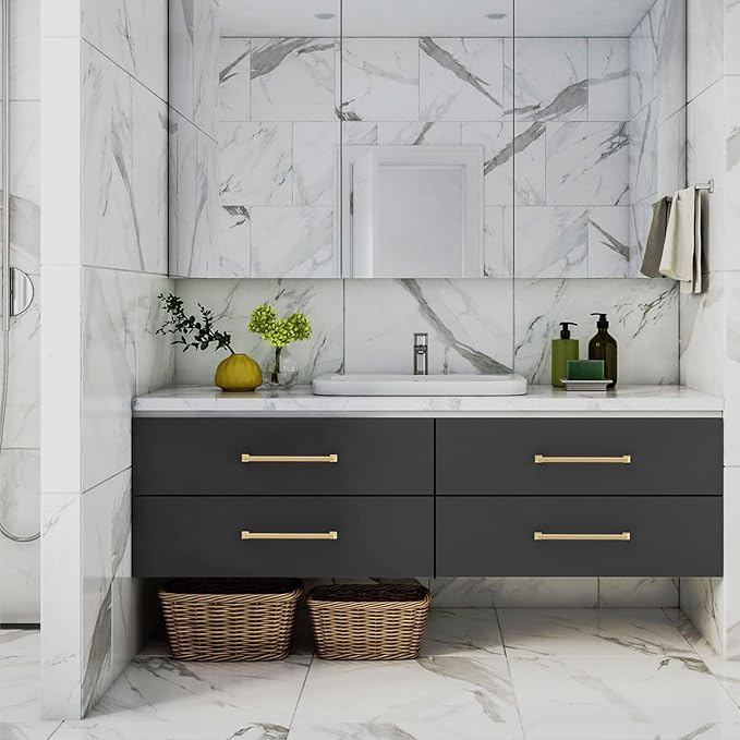 FILTA 10 Inch(256mm) Hole Centers Gold Cabinet Handles(Set of 6),Gold Cabinet Pulls Zinc Alloy Kitchen Cabinet Pulls Cabinet Hardware for Cabinets Cupboard Drawer