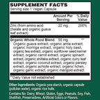 PlantFusion Vegan Zinc Supplements 22 mg – Wholefood Complex, Chelated Zinc Citrate from Organic Guava Leaf for Immune Support, 60 Capsules