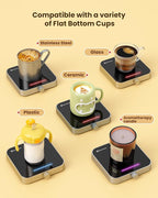 Maestri House Mug Warmer, Electric Coffee Cup Warmer for Desk with 3-Temp Settings,Auto Shut Off, Constant Temperature Heating for Beverage, Milk, Tea and Hot Chocolate at Home & Office (Silver)