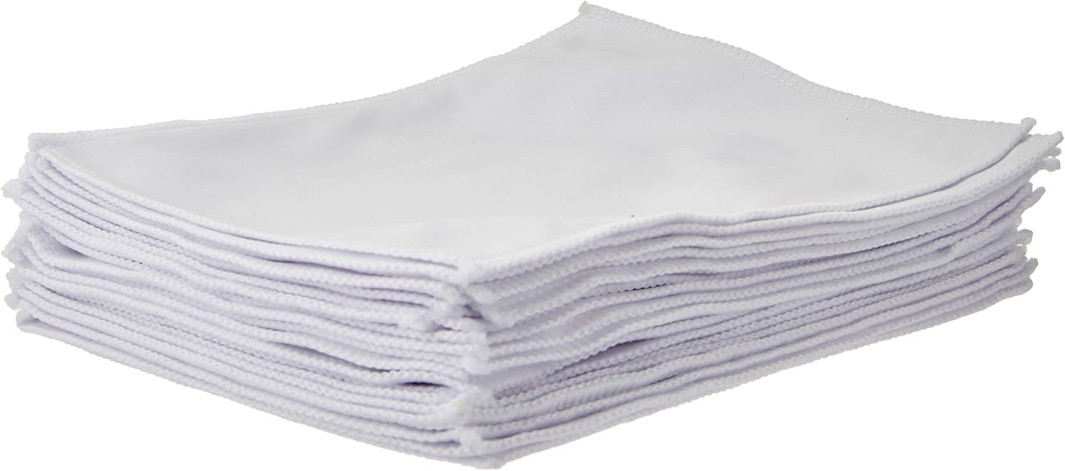 20 Bulk 7" x 5" Blank Tech Cleaning Micro-Fiber Cloths - Ready for Heat Press or Sublimation on One Side (Grey Plush on Back)