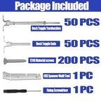 CKE 50 Pairs Cable Railing Kit 1/8" Swage Toggle Turnbuckle Hardware T316 Stainless Steel Cable Railing Hardware for Wood Post, Angle 180° Adjustable Stairs Deck Cable Railing Kit 20 Cable Lines, CR25