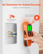 VEVOR Stud Finder Wall Scanner, 5 in 1, Electronic Wall Stud Detector with Smart Sensor, High-Definition LCD Display and Audio Alarm, for the Center and Edge of Metal, AC Wire, Joists, Pipes, Orange