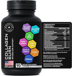 Thermogenic Multi Collagen Burn Capsules - Advanced Collagen Complex Type I, II, III, V, X Collagen for Cellulite Defense - Hydrolyzed Collagen Peptides Plus Hyaluronic Acid - 90 Collagenic Burn Caps