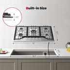 GASLAND 36 Inch Gas Cooktop, PRO GH2365SF 5 Italy Sealed Burner Propane Stovetop, NG/LPG Convertible Gas Cooktops, Plug-in with Thermocouple Protection, Stainless Steel