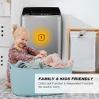 Portable Washing Machine 2.3 Cu. Ft. Full-Automatic Compact Washer Machine for Apartment, 10 Wash Program Small Portable Washer for Dorm, Apartment, RV, Home, Silver