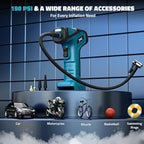 150PSI Tire Inflator Portable Air Compressor: Cordless Air Pump Compatible with Makita 18V Battery - Car Tire Pump with Digital Pressure Gauge & LED Light for Auto, Motorcycles(Bare Tool)