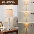 Table Lamps Set of 2 Vintage Night Stand Light Touch Dimmable Desk Lamp Farmhouse Resin Lamp,Bedside Lamps with USB Ports and Outlets Lamps,for Bedroom,Living Room,Office,Dining Room,End Table,Reading