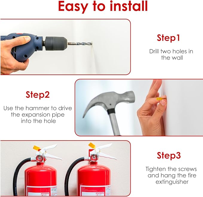 8Pack Fire Extinguisher Mount & Bracket Universal Fire Extinguisher Holder 20Lb Metal Hooks with Screws Wall Mounted Hanger