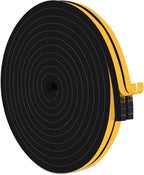 Door Weather Stripping for Doors & Windows, Self-Adhesive Foam Gasket Tape, Energy-Saving (3/8 in x 3/8 in x 33Ft)