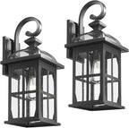 Darkaway 2pcs Large Outdoor Wall Light, 22inch Exterior Light Fixture with Seeded Glass, Aluminum Outside Lights Sconces Exterior Lighting for House Porch Patio Doorway