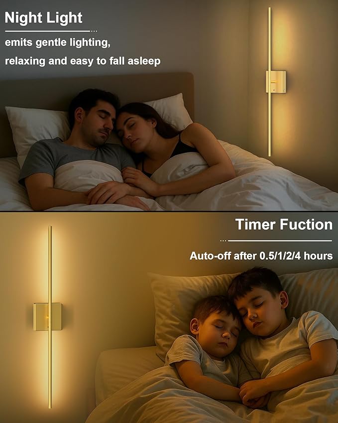 iThird 1 Pack Battery Operated Wall Sconce Light, Gold Rechargeable Wall Lights with Touch & Remote Control, 360° Rotatable, 4CCT Dimmable Wireless Wall Scone Lamp for Bedroom Living Room Hallway