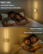 Battery Operated Wall Sconce Set of Two: Wireless Rechargeable Wall Lights with Touch and Remote Control, 360°Rotatable 4CCT Dimmable Cordless Sconces Decor Gold Scone for TV Wall Bedroom Hallway