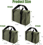 Small Tool Bag,Close Top Wide Mouth Tool Organizer Bag,Large Capacity Tool Bags for Men,Canvas Tool Storage Bag for Storage Handbag for Screwdrivers,Wrench,Pliers Hand Tools (Army Green, 16 Inch)