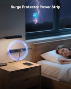 TROND 360° Rotating Plug Surge Protector Power Strip, Flat Plug Power Strip with 2 USB C and 2 USB A, 1440J Surge Protector, Wall Mountable, Flat Extension Cord 10ft for Home Office Dorm, Black