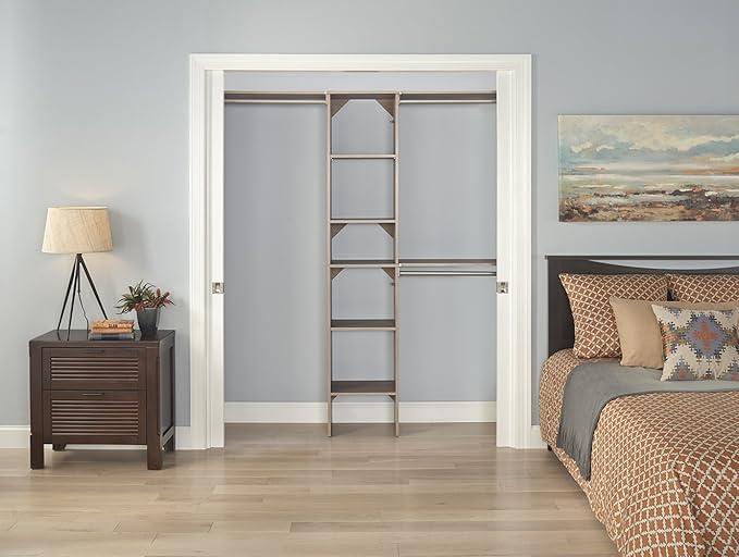 ClosetMaid 1951140 SuiteSymphony 16-Inch Closet Organizer with Shelves, Natural Gray