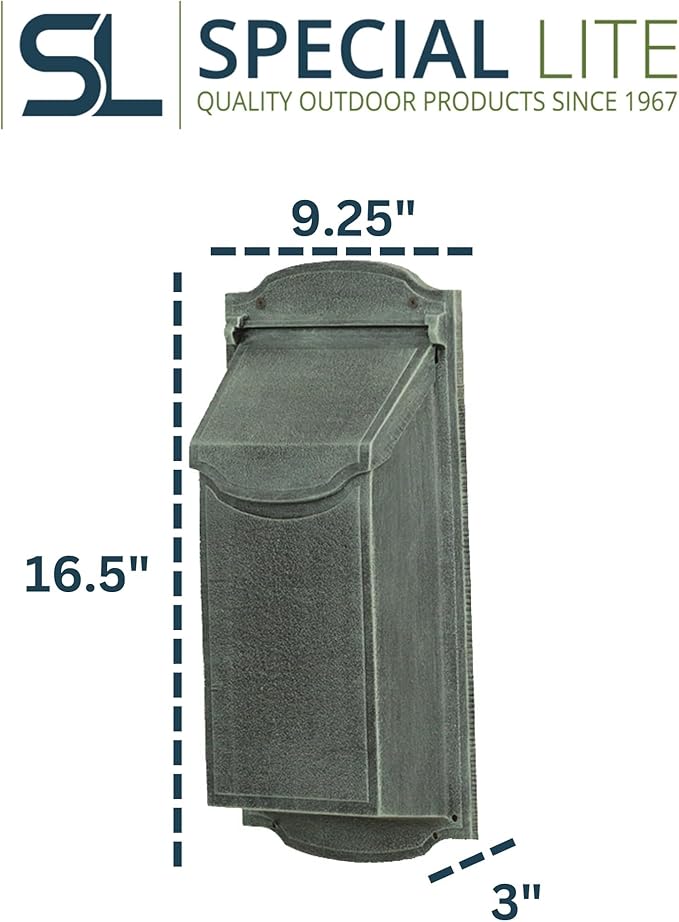 Special Lite Contemporary Vertical Wall Mount Mailbox - Verde Green Aluminum Mailbox for Wall Mount - SVC-1002-VG