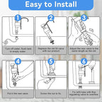 Saillong 3 Inch Universal Toilet Tank Replacement Kit, Toilet Flusher Fill Valve with Low Flow Flapper Repair Kit, Side Mount Flush Brass Handle, Adjustable Water Level, Easy to Install(Red)
