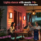 LED Outdoor Wall Light Color Changing, 14 Inch Modern RGBCW Wall Sconce, 22W 1800LM Exterior Light Fixture, Smart Porch Lights Tuya App Control, ETL Certified