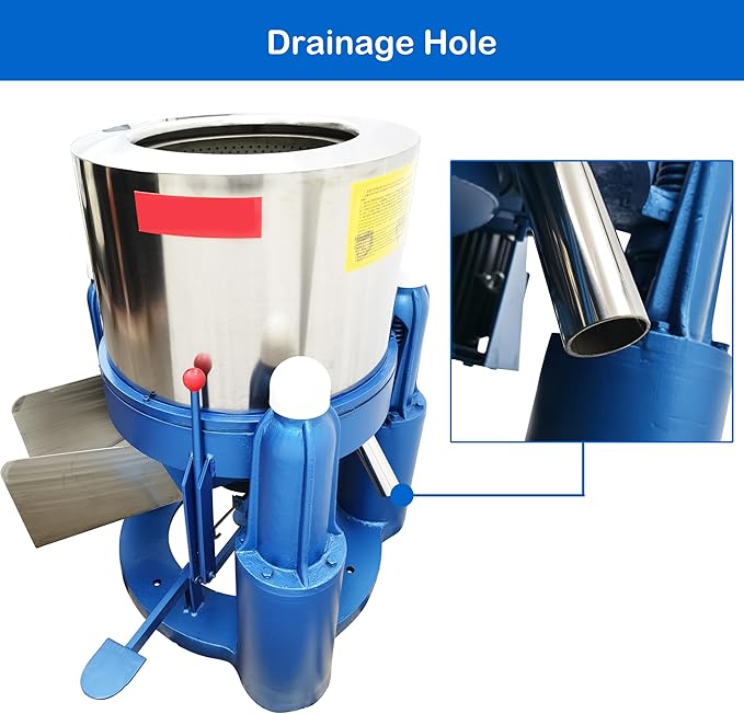 INTSUPERMAI Centrifugal Dewatering Drying Machine 110LB Capacity Industrial Laundry Centrifugal Dryer Commercial Spin Dryer Wool Processing Washing Dry Machine 4HP Three Phase Electricity