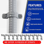 (1/2" Dia * 100 Feet) Yariwiz Flexible Electrical Conduit Liquid Tight PVC Conduit Kit with 5 PCS Coupling, 3 PCS Elbow and 10 PCS Strap, Sealtight Seal Flex Liquidtight Wire Outdoor Non Metallic Grey