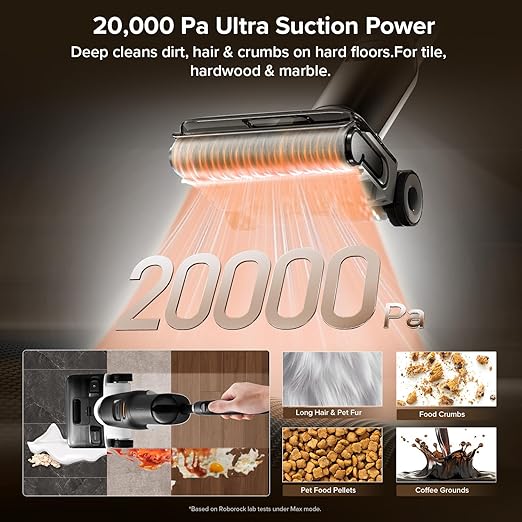 roborock F25 ALT Vacuum Mop, Wet Dry Vacuum Cleaner, Cordless Hard Floor Cleaner Machine with AI Assistant Wheels, 180° Lie-Flat, 194°F Hot Air Flash Drying & Self Cleaning Electric Mop