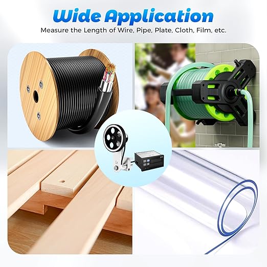 Digital Length Meter Counter Cable Wheel 110V Mechanical Length Counter Single Length Measure Tool with Control Function 0-999999