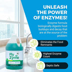 KINZUA ENVIRONMENTAL Fly-Zyme, Highly Concentrated Enzyme Drain Cleaner for Pipes & Citronella Scented Organic Waste Degrader & Odor Neutralizer, 1 Gallon
