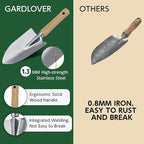 Gardening Tool Set 10 Pieces, Heavy Duty Stainless Steel Garden Tool Set Hand Tools with Roomy Lightweight Floral Tote Bag, Rust-Proof Garden Tools for Gardening, Ideal Gardening Gifts for Women Mom