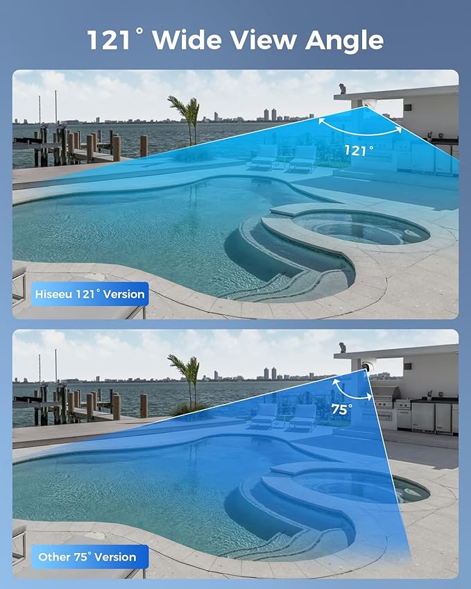 [12MP Ultra HD] Hiseeu 12MP PoE Security Camera System, 8 Pcs 12 MP Security Cameras, 121°Wide View, 2 Way Audio, Color Night Vision, 8 Port 16 Ch PoE NVR, 4TB HDD for Home Surveillance Outdoor&Indoor