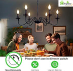 Depuley LED Light Bulbs E12: 12-Pack Candelabra Light Bulb 4W Candle Bulb Equivalent 40W - Edison Vintage Bulbs Soft White 2700K C35 Clear Bulb 500 LM 80+CRI Non-Dimmable