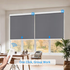 Motorized Blinds with Remote Cordless Automatic Motorized Shades Custom Blinds for Windows Smart Curtains Compatible with Alexa Google Home(Blackout Thunder Grey,W65 x H72in)