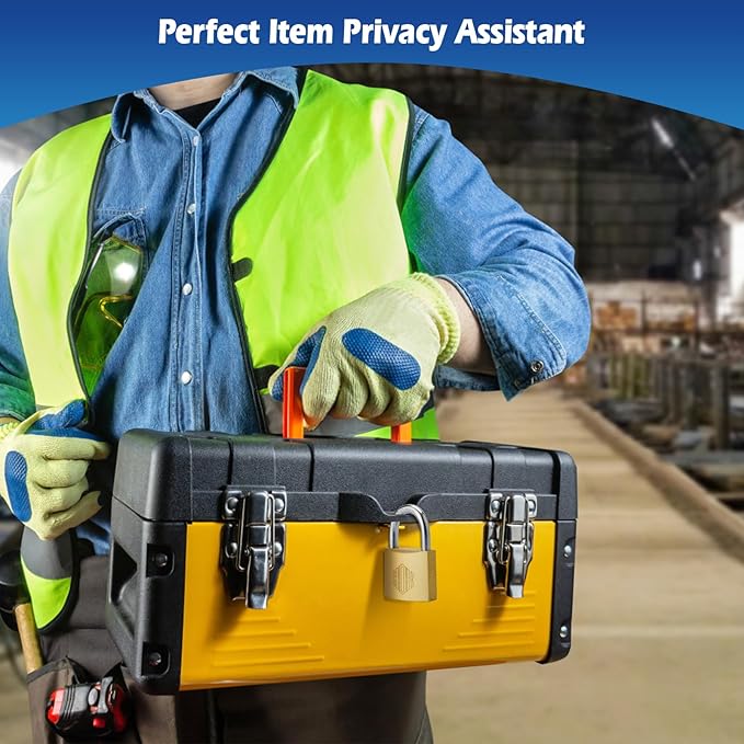 HOX Solid Brass Keyed Different Padlock with 1-9/16-Inch Wide Body, Brass Cylinder - for Hasp Latch, Sheds, Fences, Storage Locker, 12-Pack