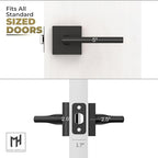 Mega Handles Prime Passage Lever Door Handle for Closet or French Doors, Single Side Door Levers, Fits All Standard Door Sizes, Covered Screws Included - Matte Black (1 Pack) 5"