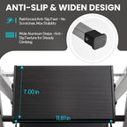 XinSunho 3 Step Ladder, Aluminum Folding Stool with Retractable Handrails & Tool Tray, Anti-Slip, Sturdy Lightweight, 330lbs Safety for Kitchen Indoor Outdoor