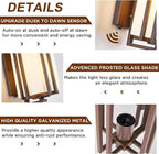 15.35" H Matte Brown Outdoor Wall Light Large Outdoor Wall Lantern Oil Rubbed Bronze Exterior Light Fixture Waterproof Metal with Frosted Glass Sconce Light for Porch Garage Front Door, Brown (Large)