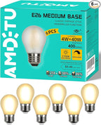 Vintage LED Edison Short Small Light Bulb 40W Dimmable E26 Globe 2700K Soft white Frosted 40 Watt Warm Standard Medium Base G45 Bulbs Ideal for Ceiling Fan,Vanity Light,Table Lamp Create Cozy Ambiance