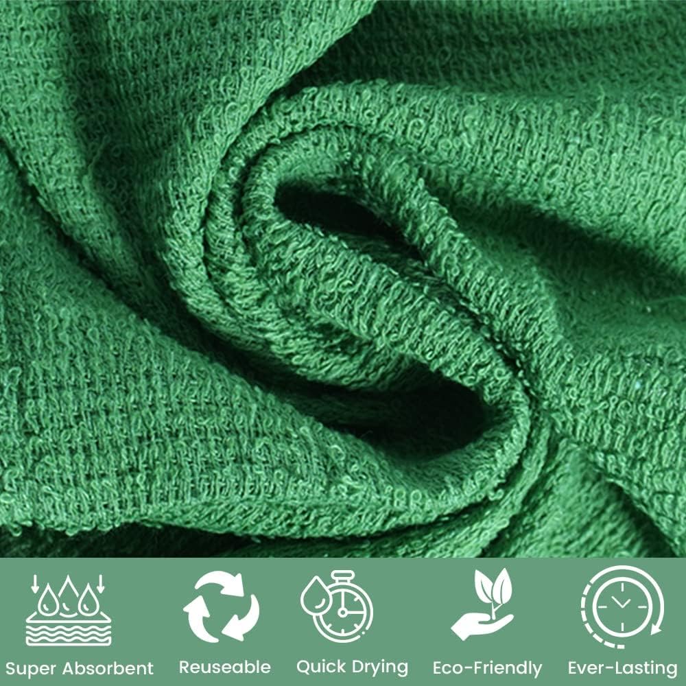 Terry Bar Mop Towels Green Value Pack of 60, Size 14"x17" Absorbent and Durable, Multipurpose, Cotton Cleaning Rags, Kitchen and Restaurant Towels, Reusable Shop Rags