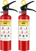 ABC Fire Extinguisher for Home - 2.2lb, Dry Powder Fire Extinguisher, 1A:10-B:C Rated, Certified for Car/House/Kitchen/Truck/Marine/Boat/Vehicle/utv/rv, 2 PACK