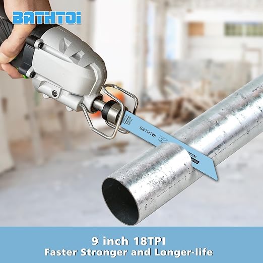 20 Pack 9 Inch 18 Tpi Reciprocating Saw Blades with 8% Cobalt for Longer Life and Faster Cutting Speed, Bi-Metal Sawzall Blades for Sheet Metal, Pipes, PVC Plastic, Profiles Cutting