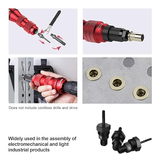 Beaspire 3 PCS Cordless Drill Electric Rivet Gun's M3、M4、M5 Mandrels