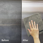 MORE - Stainless Steel Cleaner & Polish Spray + Microfiber Cloth - Stainless Steel Cleaner for Appliances, Sink, Fridge & Grill - Water-Based Streak-Free Formula - Peppermint Essential Oil Scent 16 oz