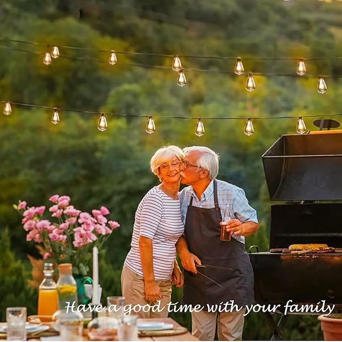 10-Pack Edison Replacement Light Bulbs, 7-Watt E12/C7 Incandescent ST38 Replacement Clear Glass Light Bulbs for Outdoor Patio String Lights, Vintage Light String