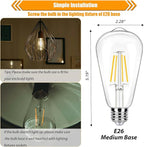 12 Pack LED Edison Bulbs 40 Watt Equivalent, 4 Watt LED Filament Bulb, 3000K ST19 Warm White Light Bulb, 450LM E26 Vintage Bulbs CRI 90, Not Dimmable