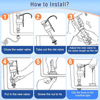 Saillong 12 Pack Toilet Fill Valve Replacement, Height Adjustable Universal Toilet Tank Flusher Replacement Kit, Leak-Proof Easy Install Fill Valve Repair Kit