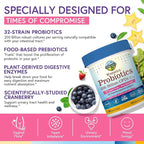 Terranics Daily Probiotics for Women, 200 Billion 32 Strains Womens Probiotics, with Cranberry, Prebiotics & Enzymes, Rebalance Vaginal Flora & pH, Delayed Release, Shelf Stable, 60 Vegan Caps