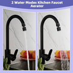 Hibbent NSF/ANSI/CAN 61 Certified Faucet Aerator, 360 Degree Swivel Kitchen Sink Aerator, CUPC Certification Dual-function Sprayer Faucet Replacement Part 55/64 Inch Female Thread - Matte Black