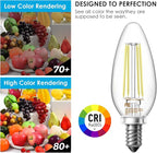 VOLIVO Dimmable E12 LED Candelabra Bulbs 60Watt Equivalent, 5000K Warm White, 500Lumens, 4.5W B11 Vintage Chandelier Light Bulbs, LED Filament Clear Glass Candle Lamp for Ceiling Fan Home, 24Pack