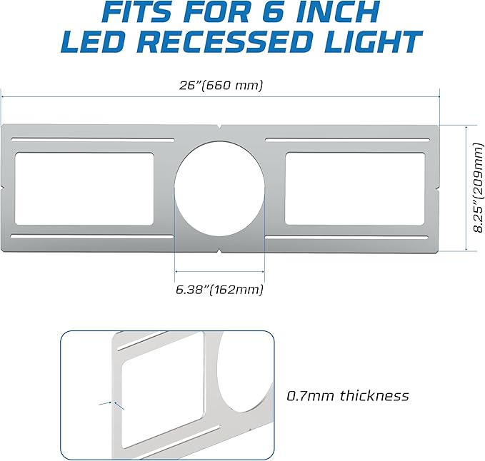 OHLECTRIC 48 Pack – New Construction Mounting Plate for 6 Inch LED Downlight – Slim Steel Rough in Plate/Bracket – Made of Galvanized Steel Recessed LED Light Plate -Slim Light Kit Bracket